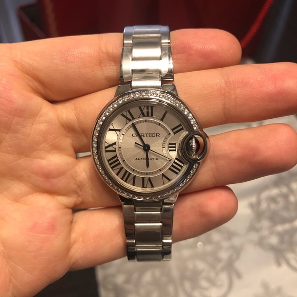 CARTIER BALLON BLEU DE WATCH-33 MM,STEEL, DIAMONDS - Picture 7 of 8